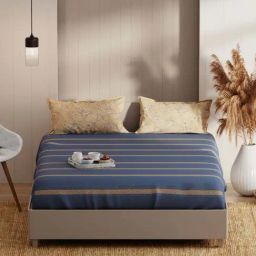 Bianca Bio-soft Feel Blue Fabric 152 TC 135 GSM Double Size Bedsheet With 2 Pillow Covers-picture-4