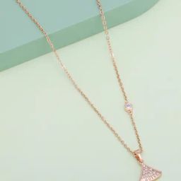 Kushal's Fashion Jewellery White Rose Gold Polished Trendy Chain pendant for Women-picture-11