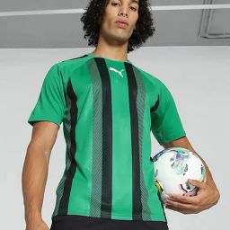 Puma teamLIGA Green Regular Fit Striped Football Jersey-picture-20