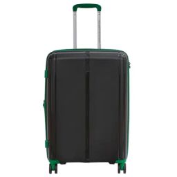 United Colors of Benetton Emerald Black Textured Hard Large Trolley Bag - 76 Cm-image-99