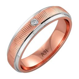 Joyalukkas 18k Rose Gold & Diamond Luxurious Textured Ring for Women-image-73