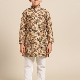 Seetoo Boys Ethnic Motifs Printed Pure Cotton Kurta with Pyjamas-46