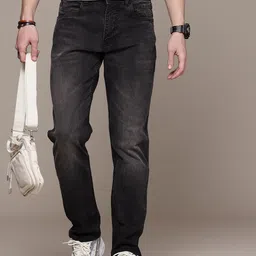 WROGN Men Straight Fit Light Fade Stretchable Jeans-image-76