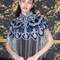 ODETTE Embroidered Crop Tie-Up Shrug-image-6