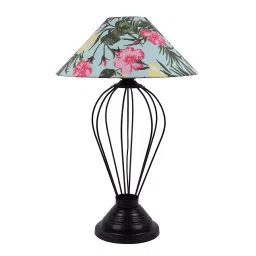 Tucasa TC-66 20 Inch Floral Print Table Lamp with Metal Base-picture-11