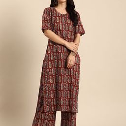 Anouk Women Ethnic Motifs Printed Pure Cotton Kurta with Palazzos-57