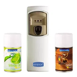 Airance Automatic Room Freshener Dispenser Machine with 250 ml Each Refreshing Lime & Oud Wood Fragrance Spray Bottle (Pack of 3)-image-14