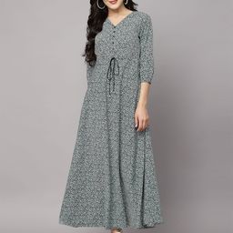 BAESD Women Floral Printed Fit and Flare Maxi Dress-image-26