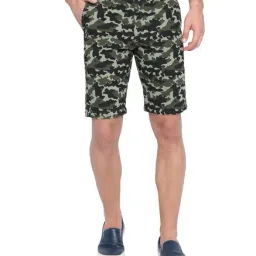 Basics Green Camo Casual Shorts-picture-23