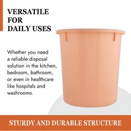 Kuber Industries Green & Peach Coloured 2 Pieces Open Garbage Dustbins 7L image 5