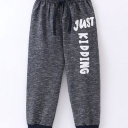 Teddy Slub Jersey Full Length Lounge Pant With Text Print - Grey-image-74