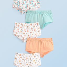 Honeyhap Premium95% Cotton 5% Elastane Single Jersey Knit with Bio Finish Panties Solid & Floral Print Pack of 5 - Multicolour-image-35