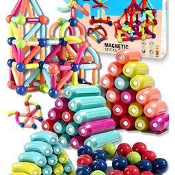 NEGOCIO Magnetic Building Sticks Blocks Kids Toys, Learning Sticks and Balls, Activities Toys for Toddlers, Educational Magnet Building Blocks,Kids Toys for 3+ Year Old Gifts - 64 PCS-18