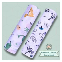 LazyToddler Multipurpose Swaddle Wrap 100% MuslinPack of 2 Animal Print- Multicolour-picture-8