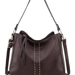 lycheebags Hobo Purse Made of Vegan Leather Shoulder Bag for Women - Brown-image-98