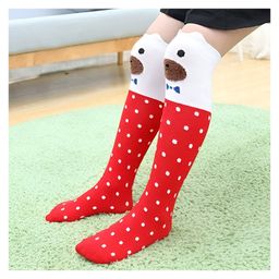 MOMISY Cotton Polka Dots & Animal Designed Socks - Red-image-0