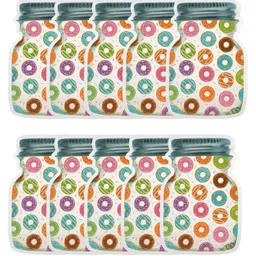 Birthday Popper Donut Mason Jar Zip-Lock Pouch | Pack of 10; Large | Reusable, Leak-Proof Stand-Up Food Storage Bag | Airtight Seal Ziplock Pouches as Birthday Return Gifts-picture-10