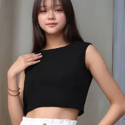 Myshka Girls Ribbed Crop Top-image-83