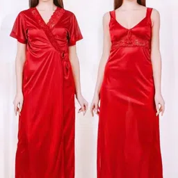 XPIOX Lace Maxi Nightdress With Robe-image-86