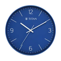 Titan Blue & White Printed Contemporary Analogue Round Shaped Wall Clock-image-89