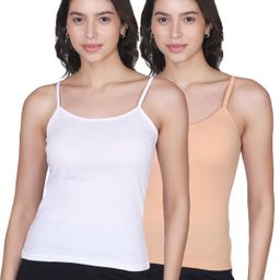 DChica Women Pack Of 2 Cotton Camisoles-image-58