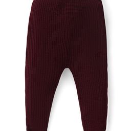 Babyhug Knitted Full Sleeves Pullover Sweater Set with Colour Block Design - Green White &  Maroon image 4