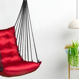 Swingzy Red & Black Rectangle-Shaped Hammock Swing Chair-38