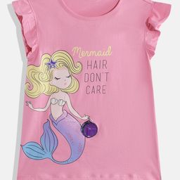 United Colors of Benetton Girls Pure Cotton Mermaid Printed T-shirt-picture-5