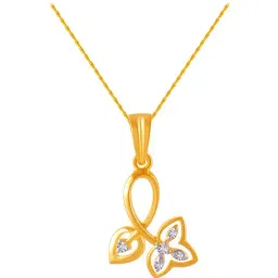 P.C. Chandra Jewellers 14 kt Gold & Diamond Pendant without Chain-image-55