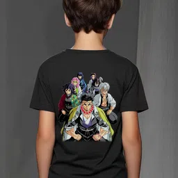 Black Demon Slayer Graphic Print T-Shirt-image-12