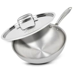 ?Borosil Silver ?Stainless Steel  Wok with Lid-22