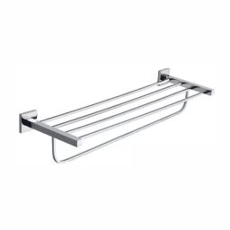 PLATO Quadro Towel Rack Brass Chrome Finish Silver, 6167 A-image-15