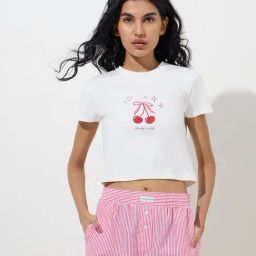 Superstar by Westside White Cherry Printed Cotton T-Shirt-image-13