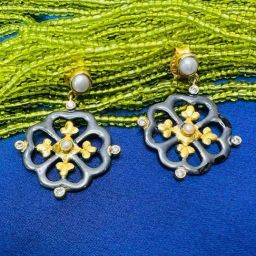 Arte Jewels 925 Sterling Silver Golden Earrings for Women-image-92