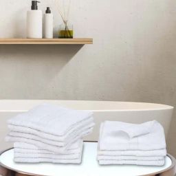 Bianca D'ross White 100% Cotton 380 GSM Face Cloths - Set of 12-24