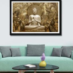 999store Gold Buddha And Om Printed Canvas Painting-image-19
