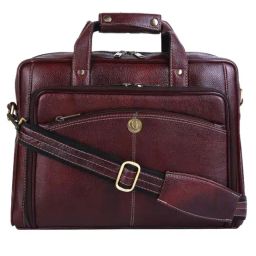 HiLEDER 100% Pure Genuine Leather 15 inch Travel Briefcase Laptop Messenger Office Bag, Deep Brown-34