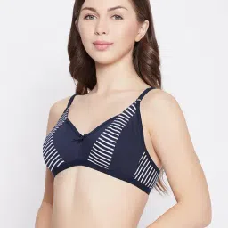 Clovia Navy & White Non Wired Padded Full Coverage Bra-47