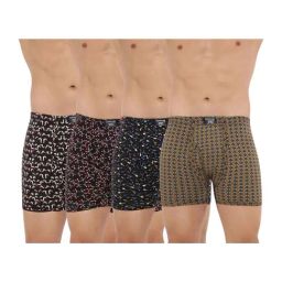 Dollar Bigboss Assorted Color Cotton Printed Trunks (Pack Of 4)-10