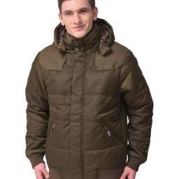 Woodland Olive Polyester Hooded Jacket-image-13