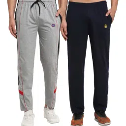 Vimal Jonney Navy & Grey Regular Fit Trackpants - Pack of 2-image-92