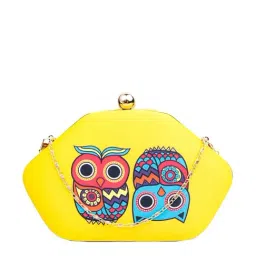NR by Nidhi Rathi Yellow Fabric Clutch-9