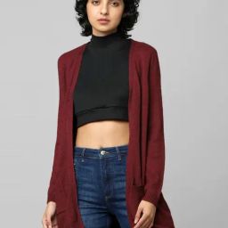Only Maroon Regular Fit Cardigan-image-40