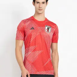 adidas JFA PRESHI White & Red Regular Fit Round Neck T-Shirt-image-14