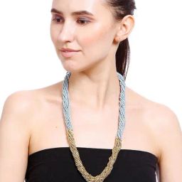 Imli Street Grey & Golden Necklace-7