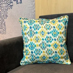 Bells & Whistles Huatay Aqua Silk Ikat Cushion Cover-picture-12