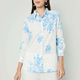 Melange by Lifestyle Blue Cotton Printed Shirt-image-36
