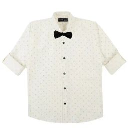 Cavio Kids Beige Cotton Printed Shirt-image-59