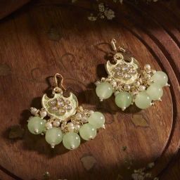 Priyaasi Mint Kundan-Studded & Beaded Drop Earring-27