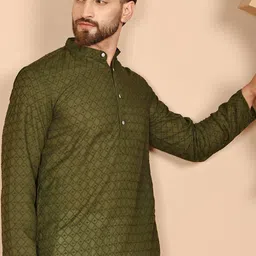 Anouk Men Geometric Embroidered Chikankari Kurta-picture-51